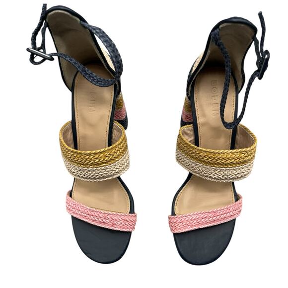 Boden-size 8/39 Woven Striped Heeled Sandals Multicolor Pink & Blue - Picture 3 of 9
